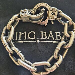 King Baby Handcuff Silver Bracelet